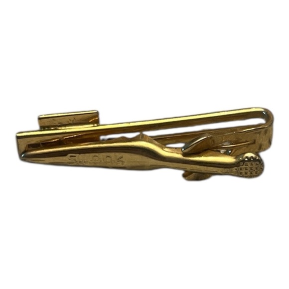 SWANK Vintage Art Deco Gold Jewelry Tie Clip Sleek Design - Picture 3 of 4